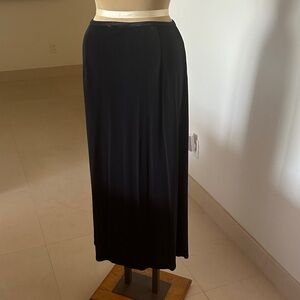 J. Jill Black Maxi Skirt with Smooth Draping